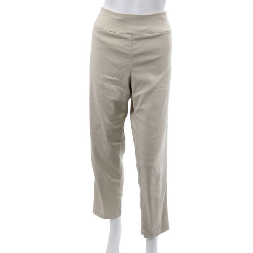 Elliott Lauren Women Beige Ankle Pull On Pants 76% Viscose Size 14